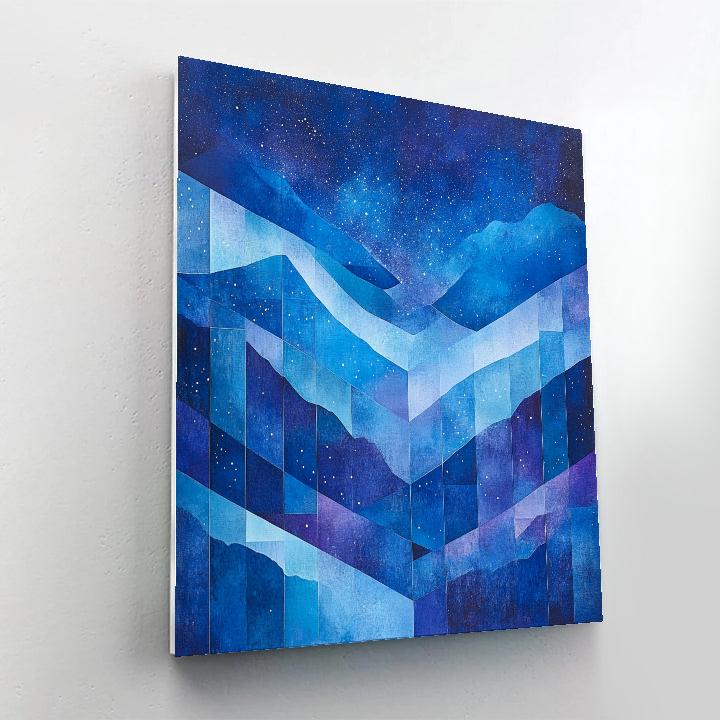 Pablo Picasso Inspired Nocturne Sky In Cubist Forms paint by number