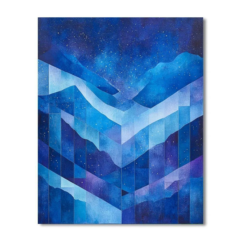 Pablo Picasso Inspired Nocturne Sky In Cubist Forms paint by number