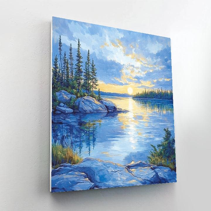 Franklin Carmichael Inspired Sapphire Lake At Dawn Paint by numbers art