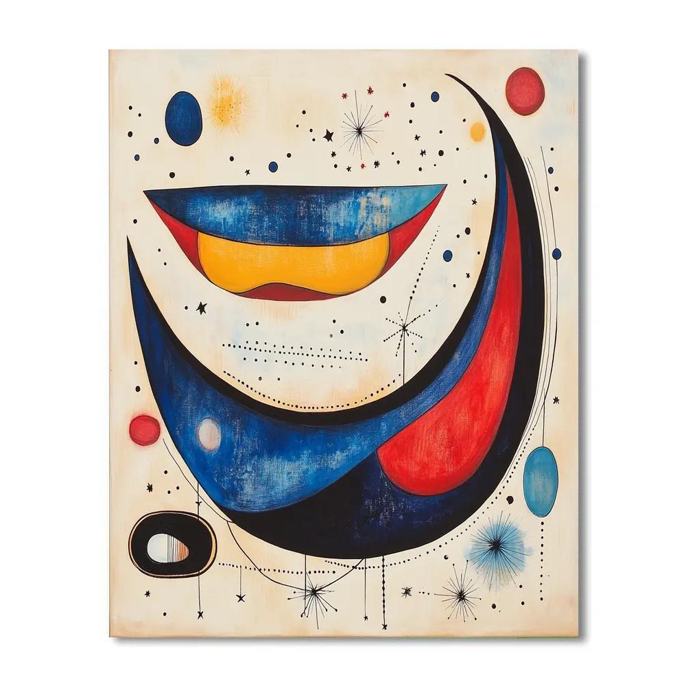 Joan Miró Inspired Celestial Garden paint by number