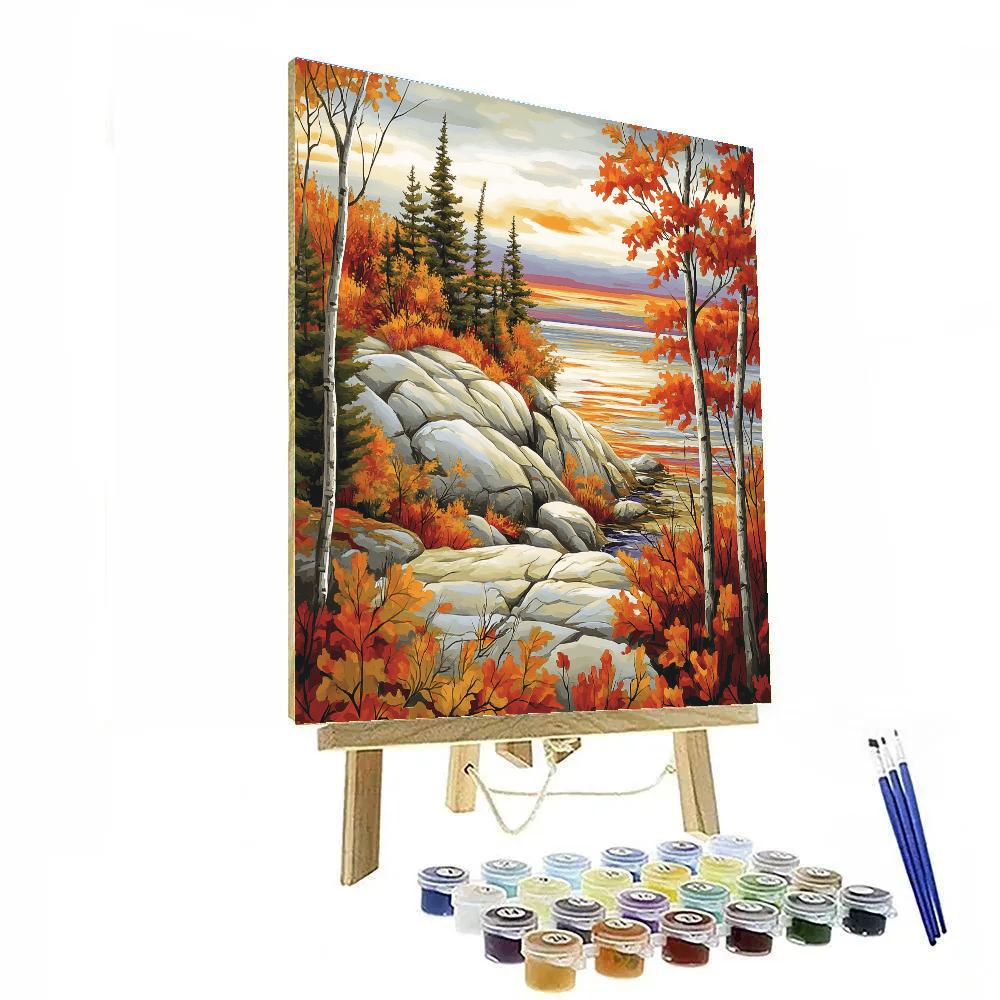 Franklin Carmichael Inspired Autumn Granite Ridge Number painting