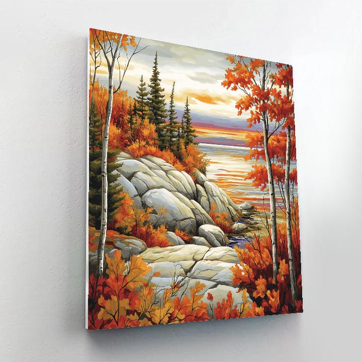 Franklin Carmichael Inspired Autumn Granite Ridge Number painting