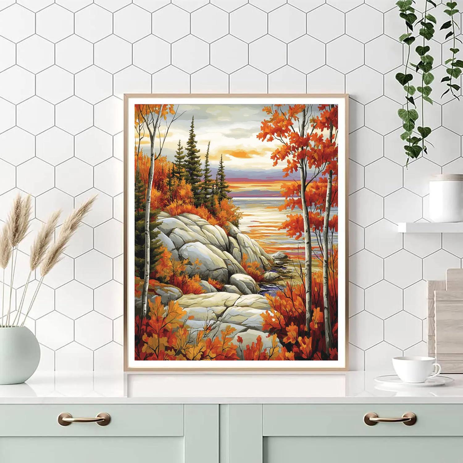 Franklin Carmichael Inspired Autumn Granite Ridge Number painting