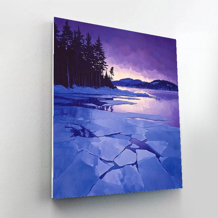 Franklin Carmichael Inspired Winter Twilight On Frozen Bay Numbered painting kits