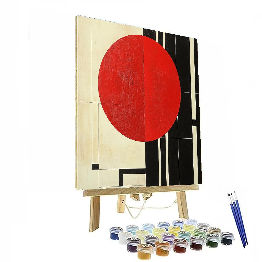 Kazimir Malevich Inspired Red Orbit Study Number painting