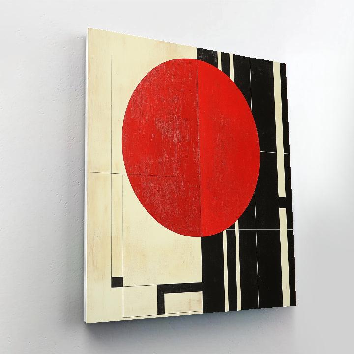 Kazimir Malevich Inspired Red Orbit Study Number painting