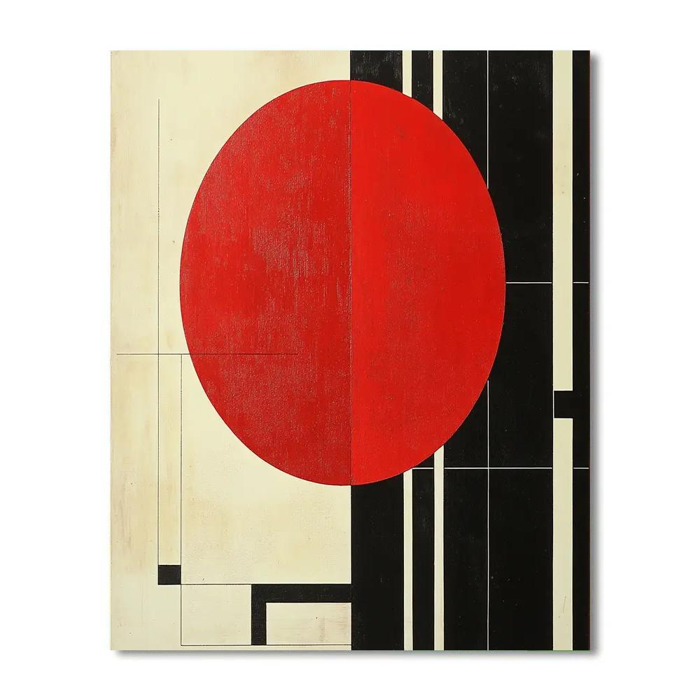 Kazimir Malevich Inspired Red Orbit Study Number painting