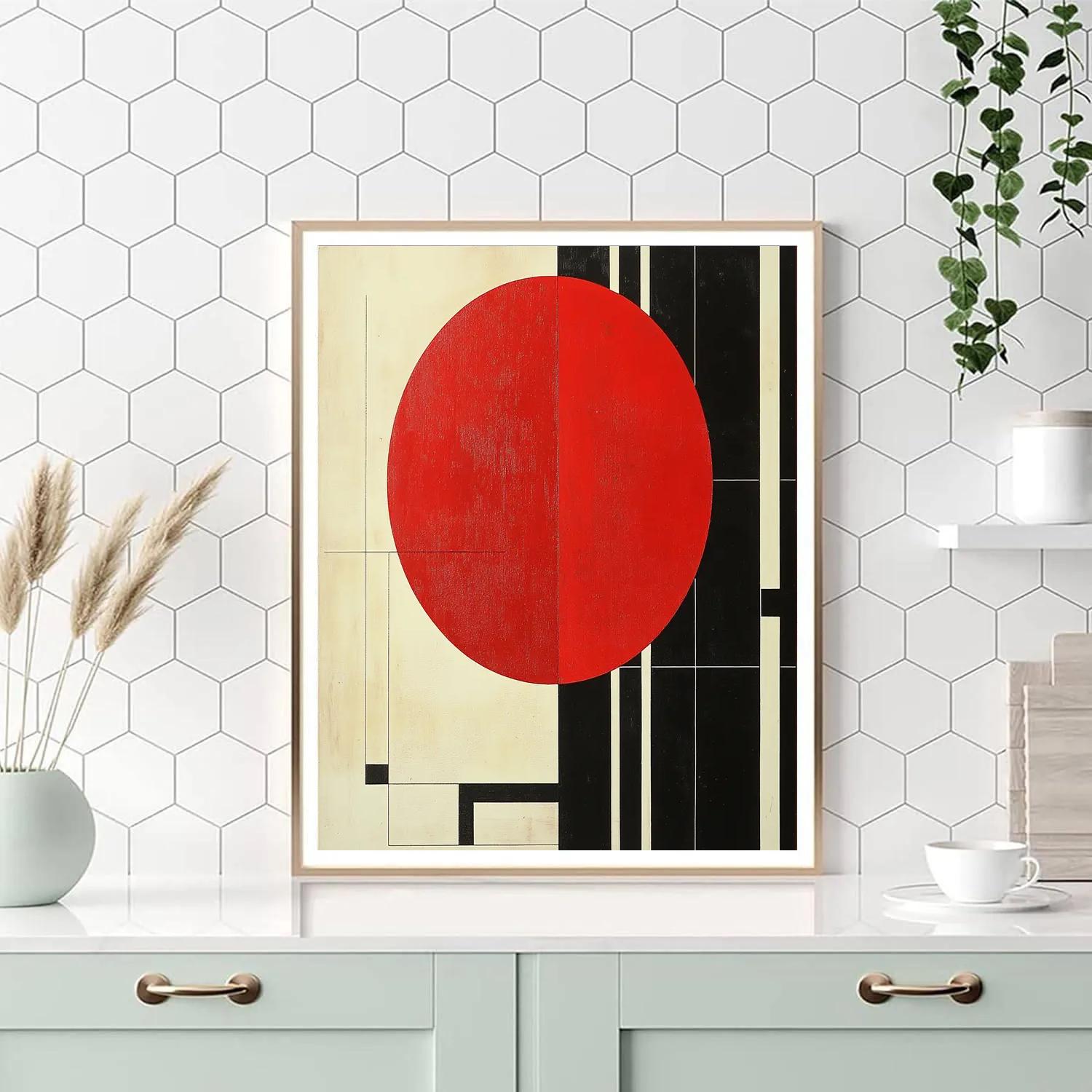 Kazimir Malevich Inspired Red Orbit Study Number painting