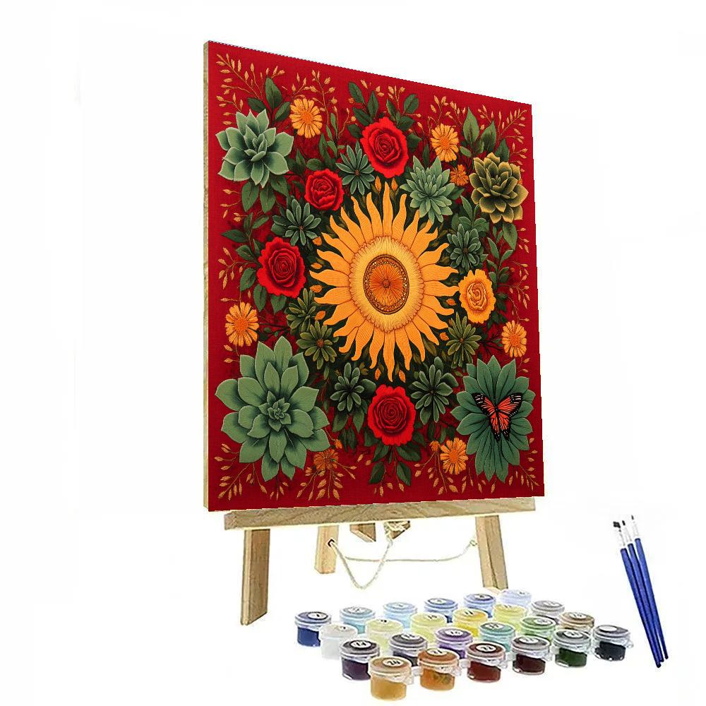 Frida Kahlo Inspired Botanical Emblem Numbered painting kits