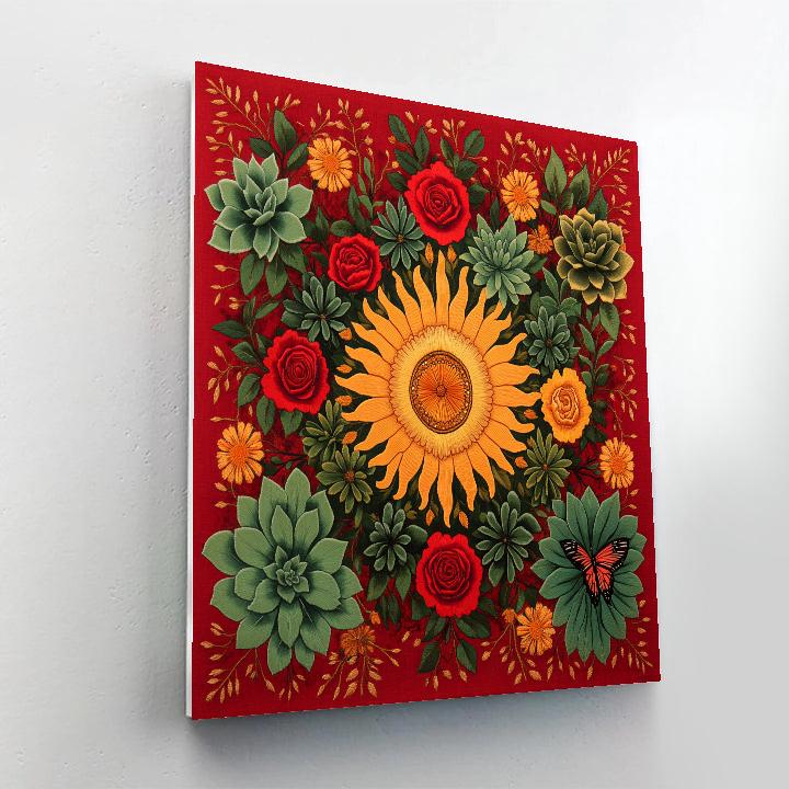 Frida Kahlo Inspired Botanical Emblem Numbered painting kits