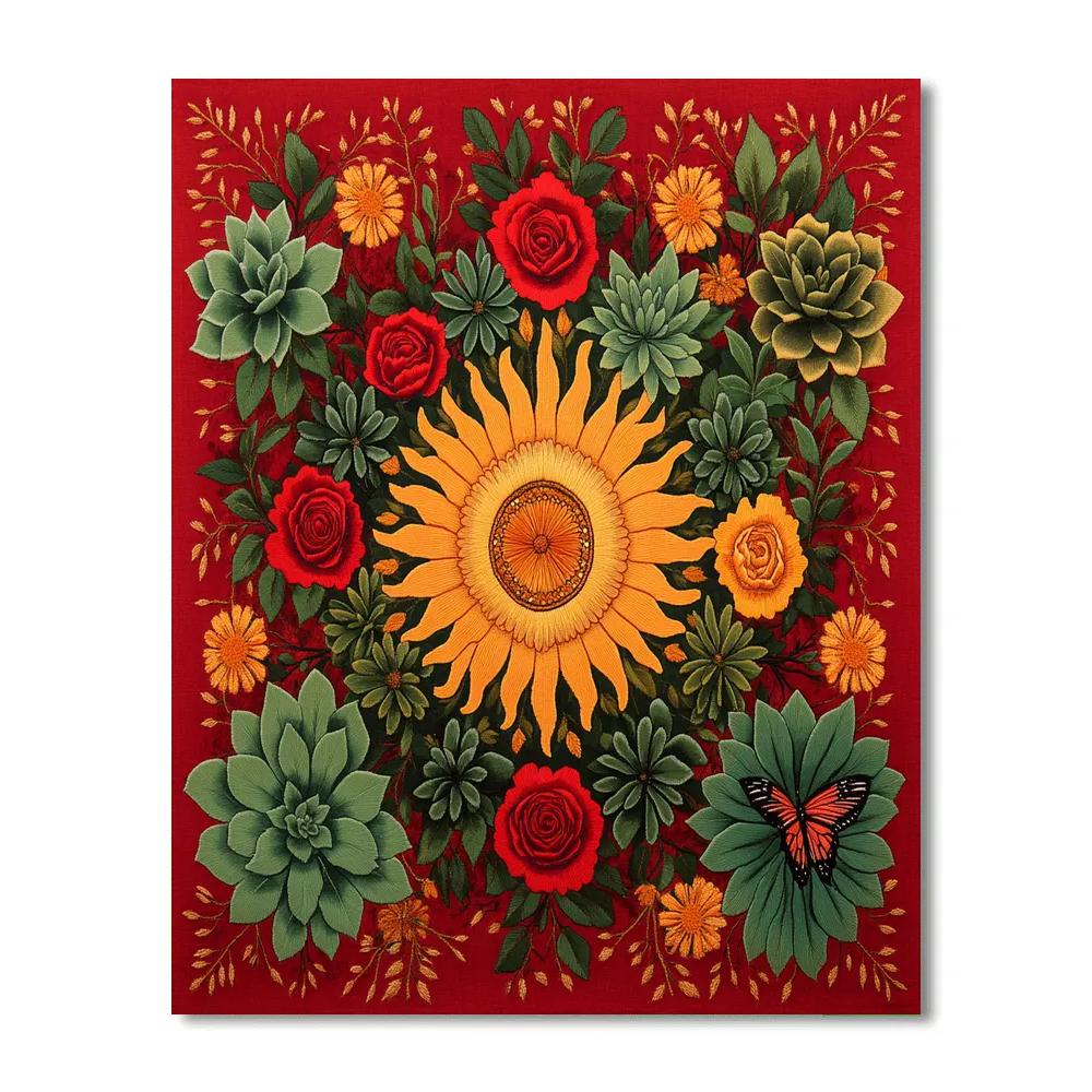 Frida Kahlo Inspired Botanical Emblem Numbered painting kits