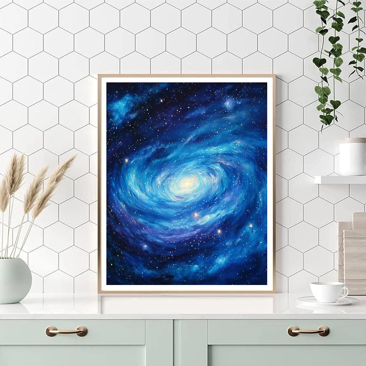 Georges Seurat Inspired Cosmic Nebula Mosaic Paint by numbers art