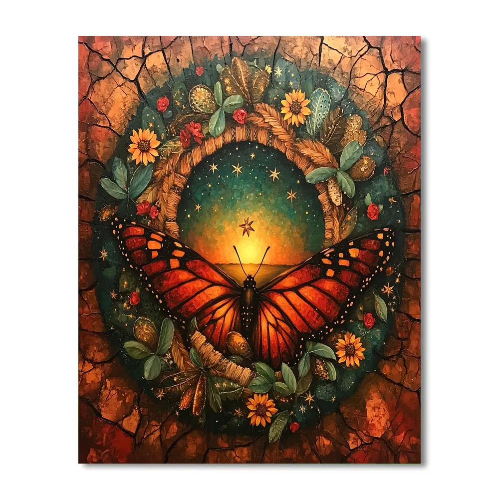 Frida Kahlo Inspired Resilient Monarch Dream Paint by numbers art