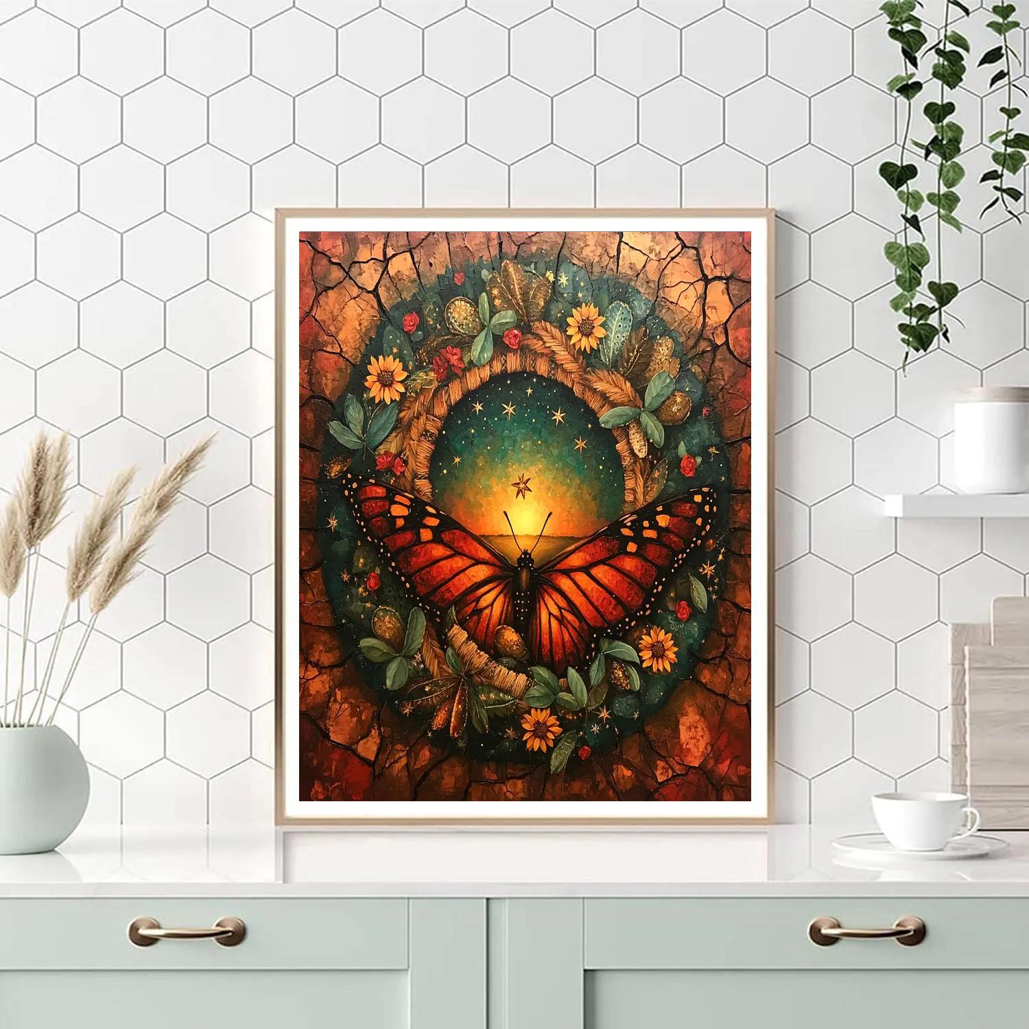 Frida Kahlo Inspired Resilient Monarch Dream Paint by numbers art