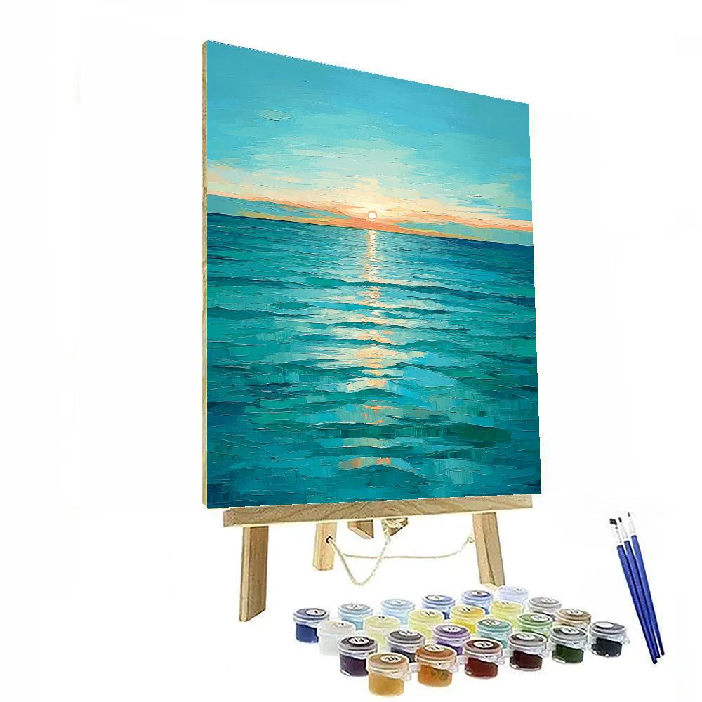 Georges Seurat Inspired Pointillist Tidal Horizon DIY paint by numbers