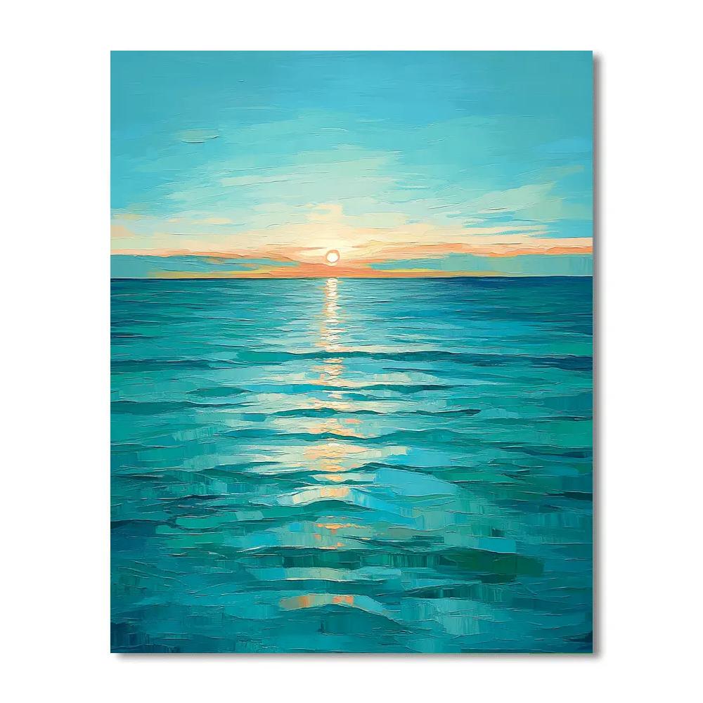 Georges Seurat Inspired Pointillist Tidal Horizon DIY paint by numbers