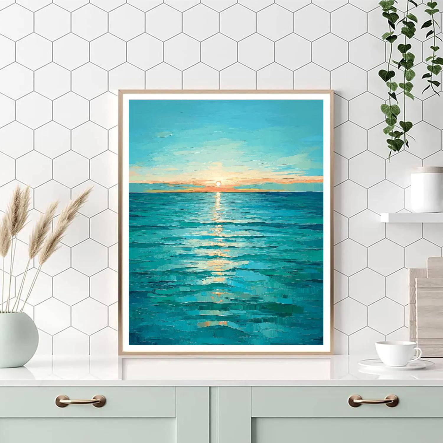 Georges Seurat Inspired Pointillist Tidal Horizon DIY paint by numbers