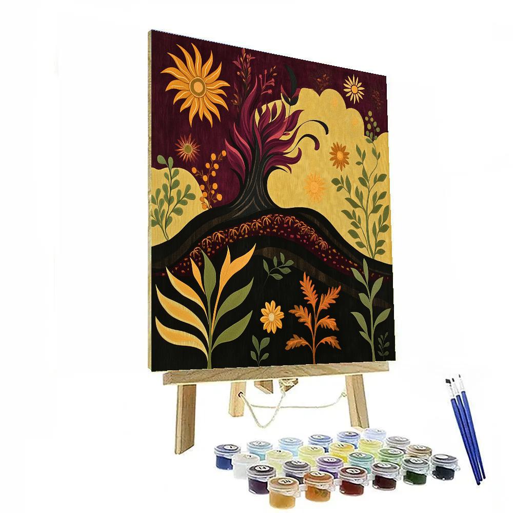 Frida Kahlo Inspired Volcanic Memory Tapestry Paint by numbers art