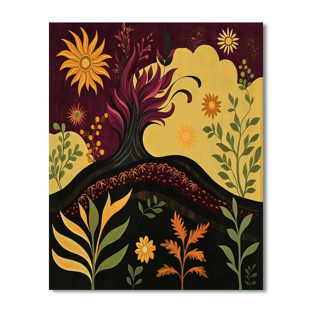 Frida Kahlo Inspired Volcanic Memory Tapestry Paint by numbers art