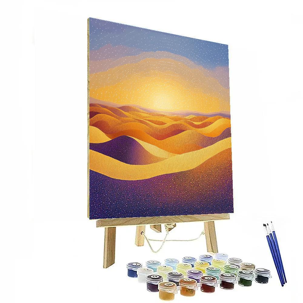 Georges Seurat Inspired Dune Sunset Abstraction Paint by numbers art