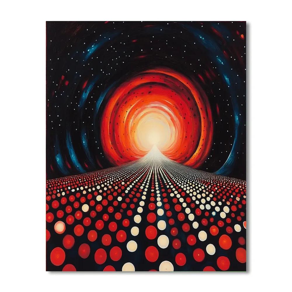 Yayoi Kusama Inspired Cosmic Infinity painting number kit
