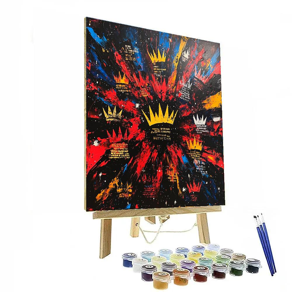 Jean-Michel Basquiat Inspired Cosmic Crown Nebula Paint by numbers kits
