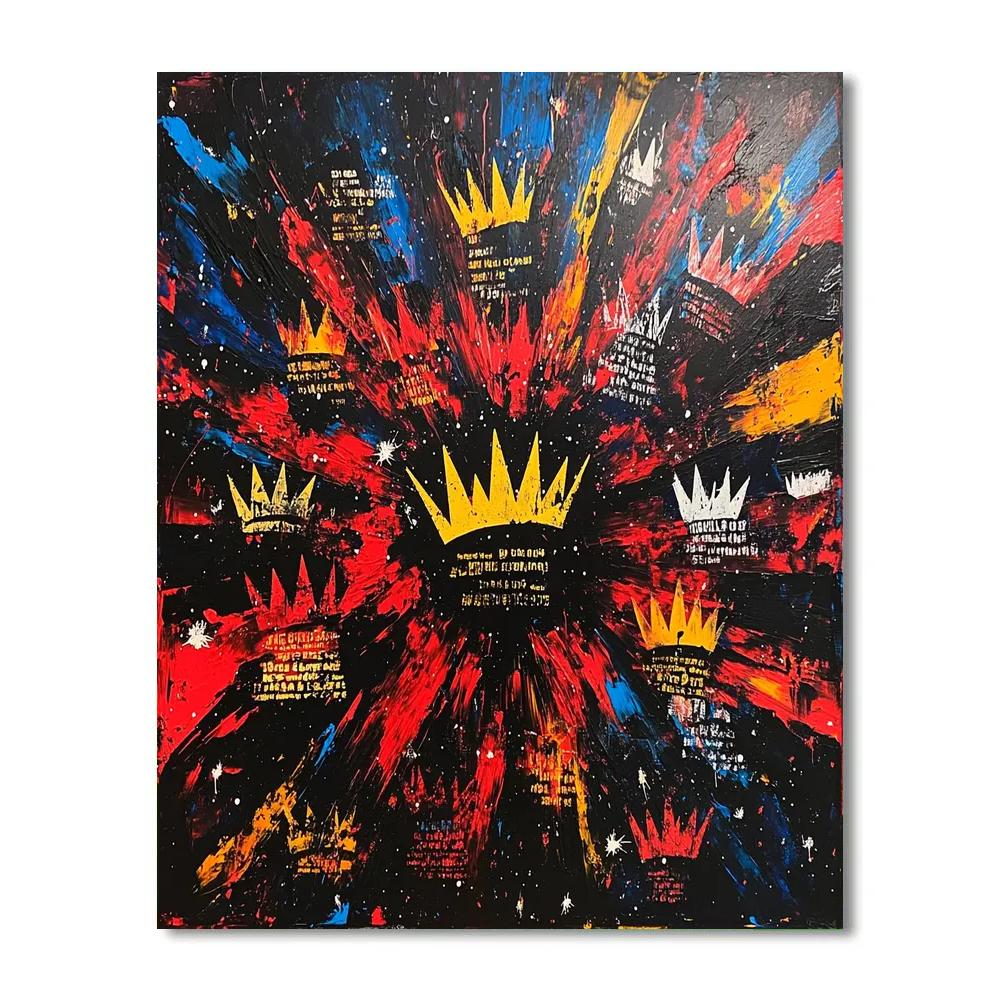 Jean-Michel Basquiat Inspired Cosmic Crown Nebula Paint by numbers kits
