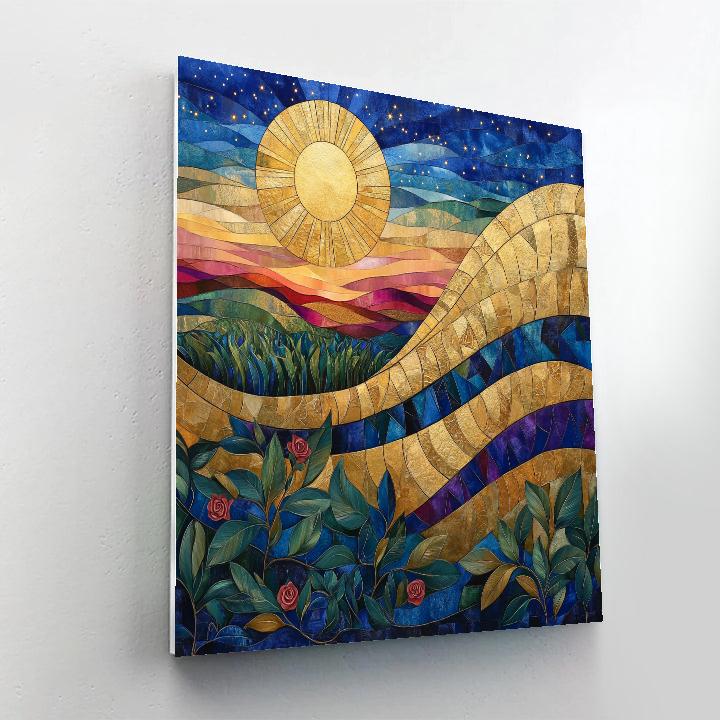 Gustav Klimt Inspired Golden Nebula Garden painting number kit