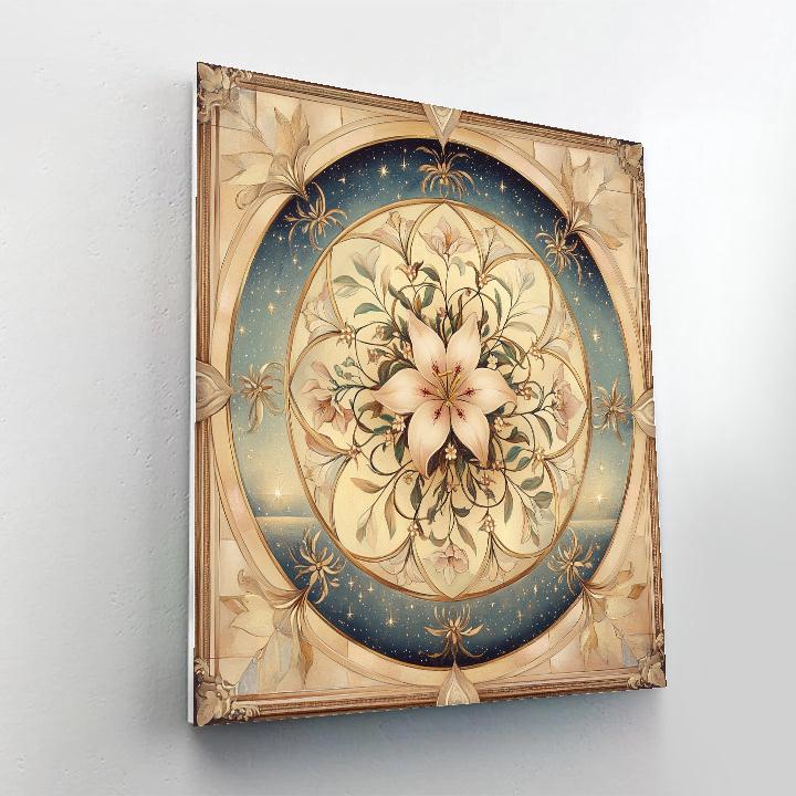 Alphonse Mucha Inspired Moonlit Floral Mandala Painting by numbers kit