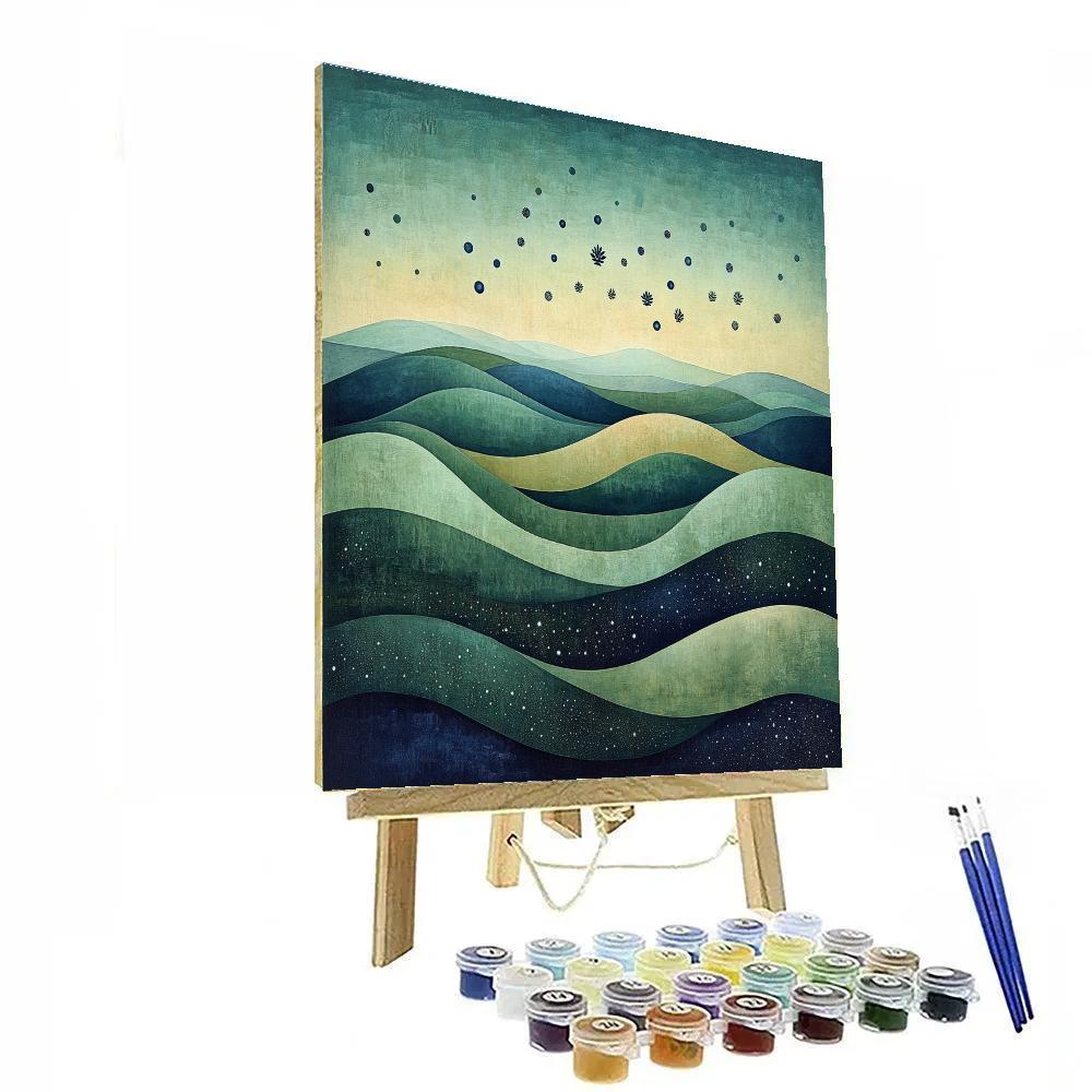 Max Ernst Inspired Dreamscape Of Rooted Skies paint by color