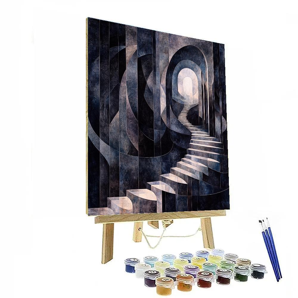 M.C. Escher Inspired Fractal Aurora paint by color