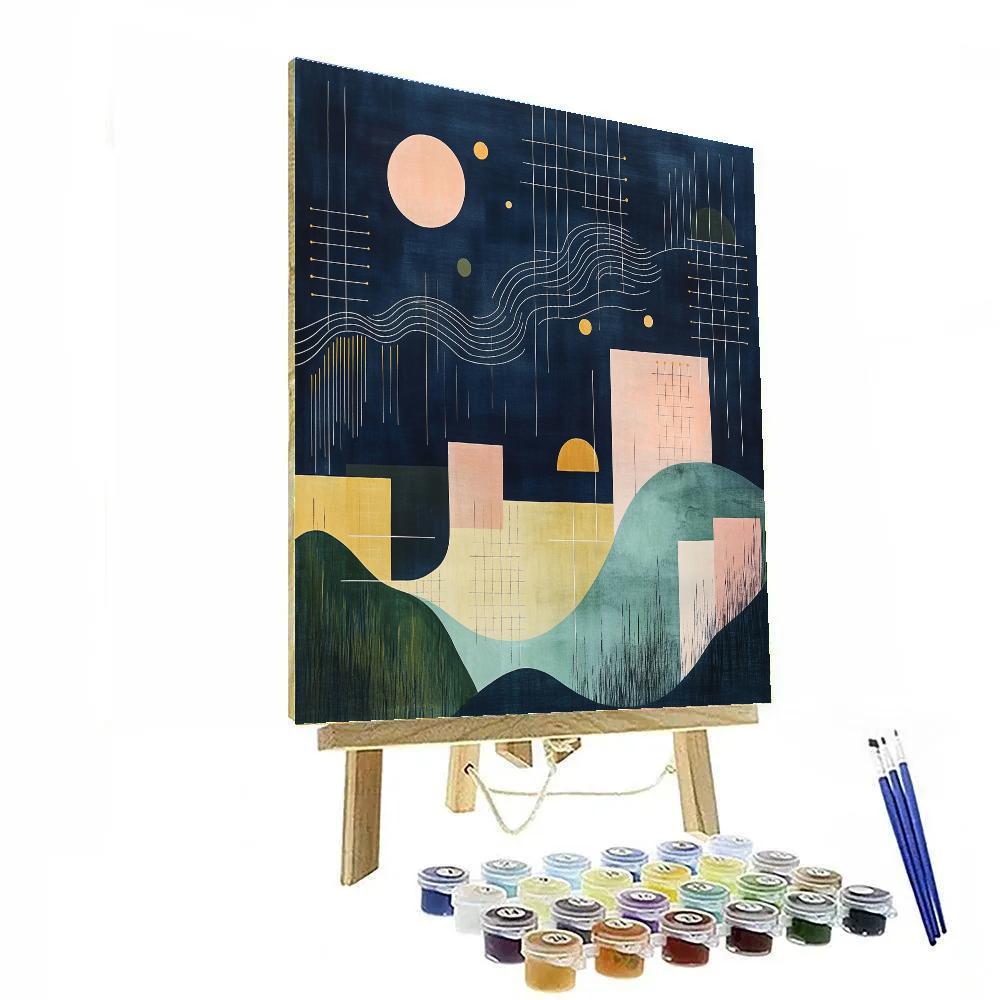 Paul Klee Inspired Lunar Sonata Number painting