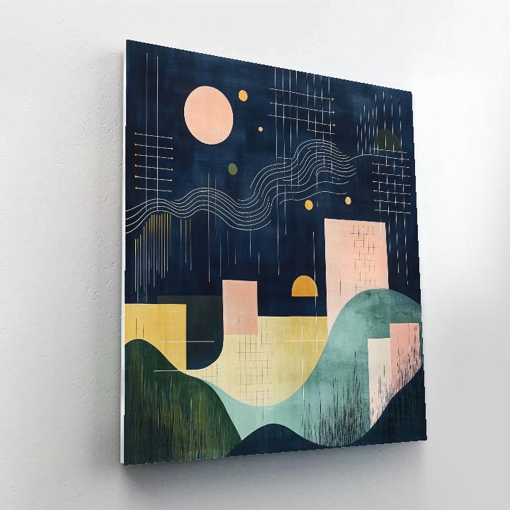 Paul Klee Inspired Lunar Sonata Number painting