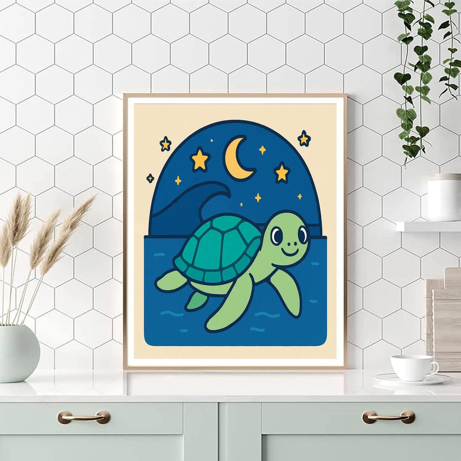 Starlight Sea Turtle paint by numbers