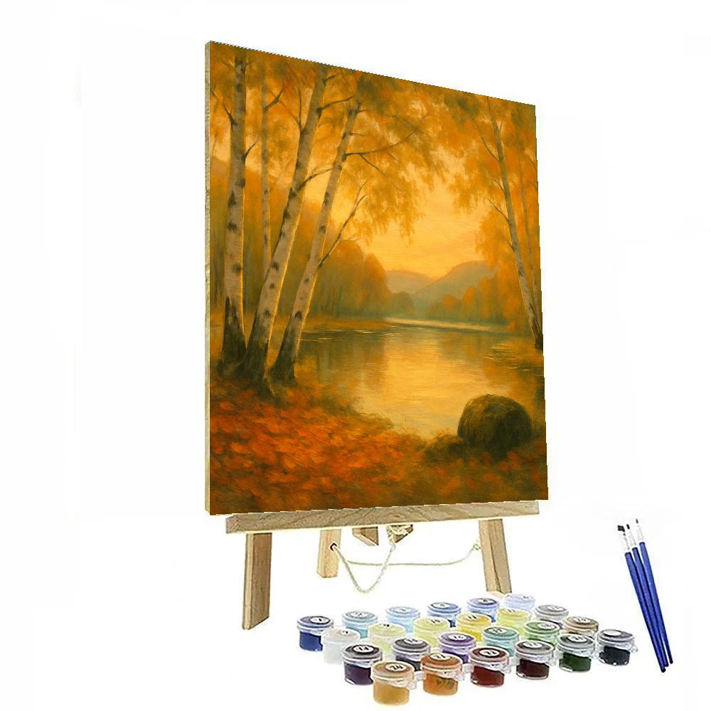 Golden Birch Reverie Painting by numbers kit