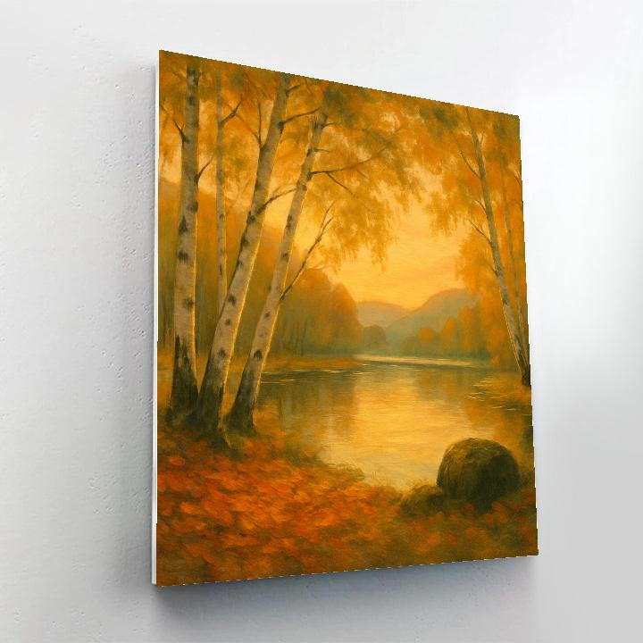 Golden Birch Reverie Painting by numbers kit