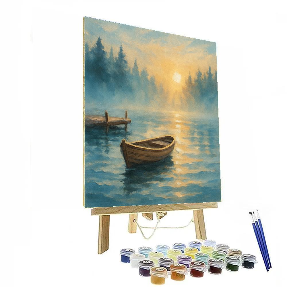 Sunrise Rowboat Reverie paint by number