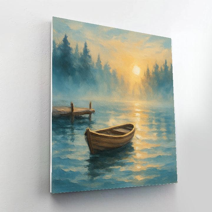 Sunrise Rowboat Reverie paint by number