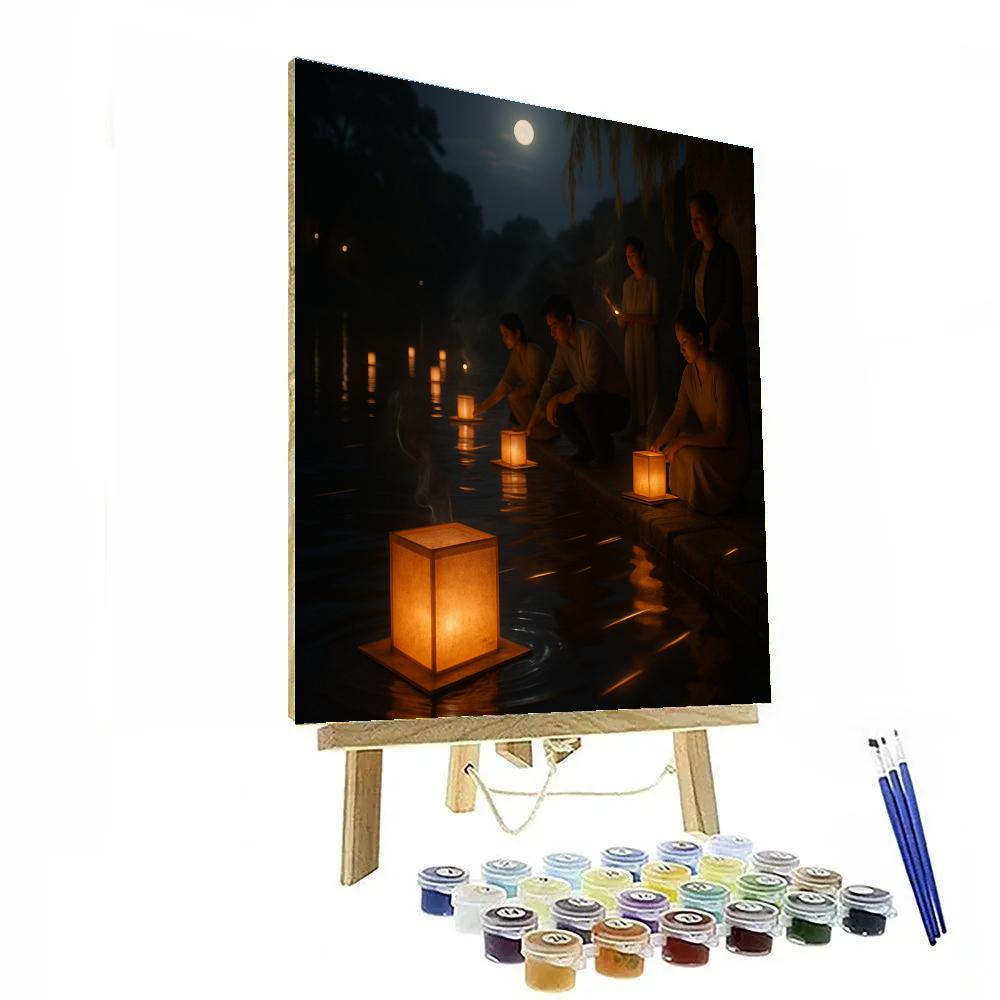 Lantern River Release Paint by numbers art