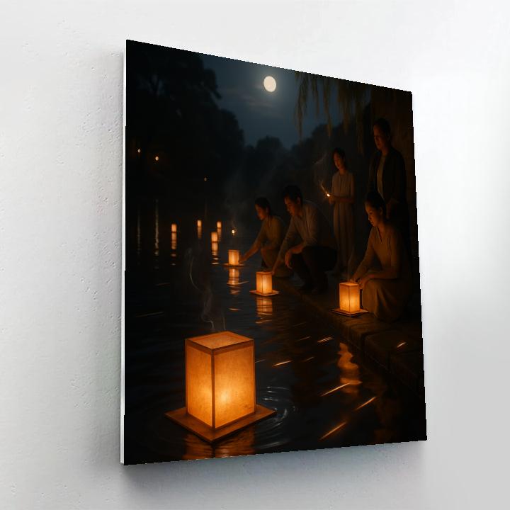 Lantern River Release Paint by numbers art