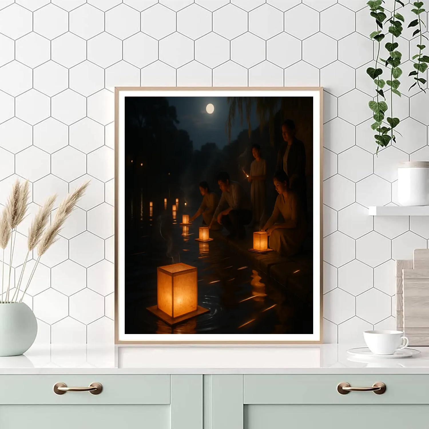 Lantern River Release Paint by numbers art