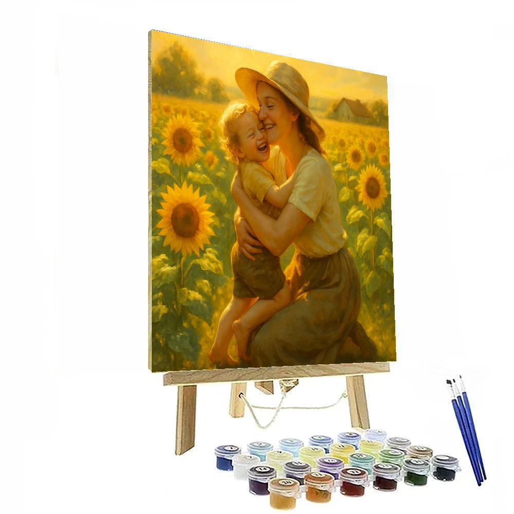 Sunflower Field Embrace paint by color
