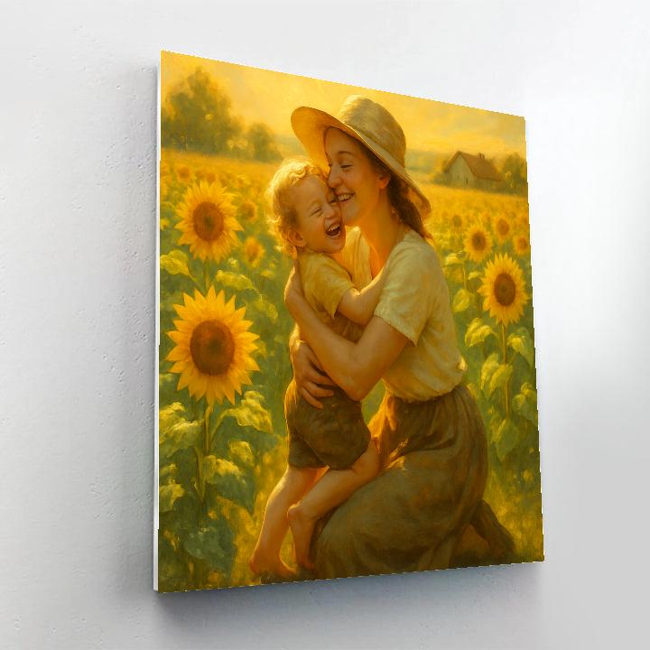 Sunflower Field Embrace paint by color