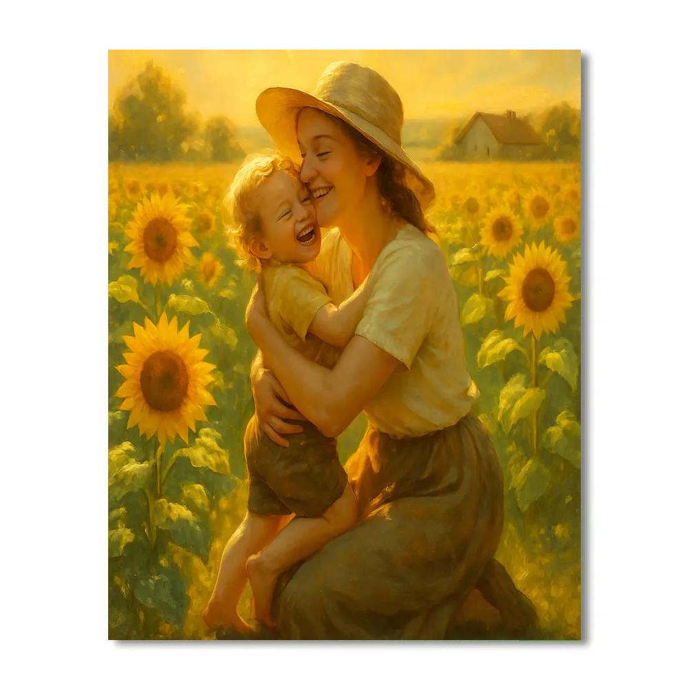 Sunflower Field Embrace paint by color