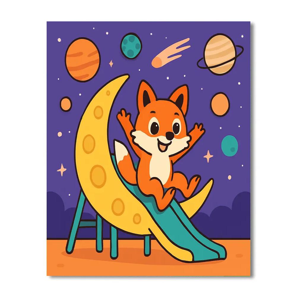 Nebula Playground Fox Paint by numbers art