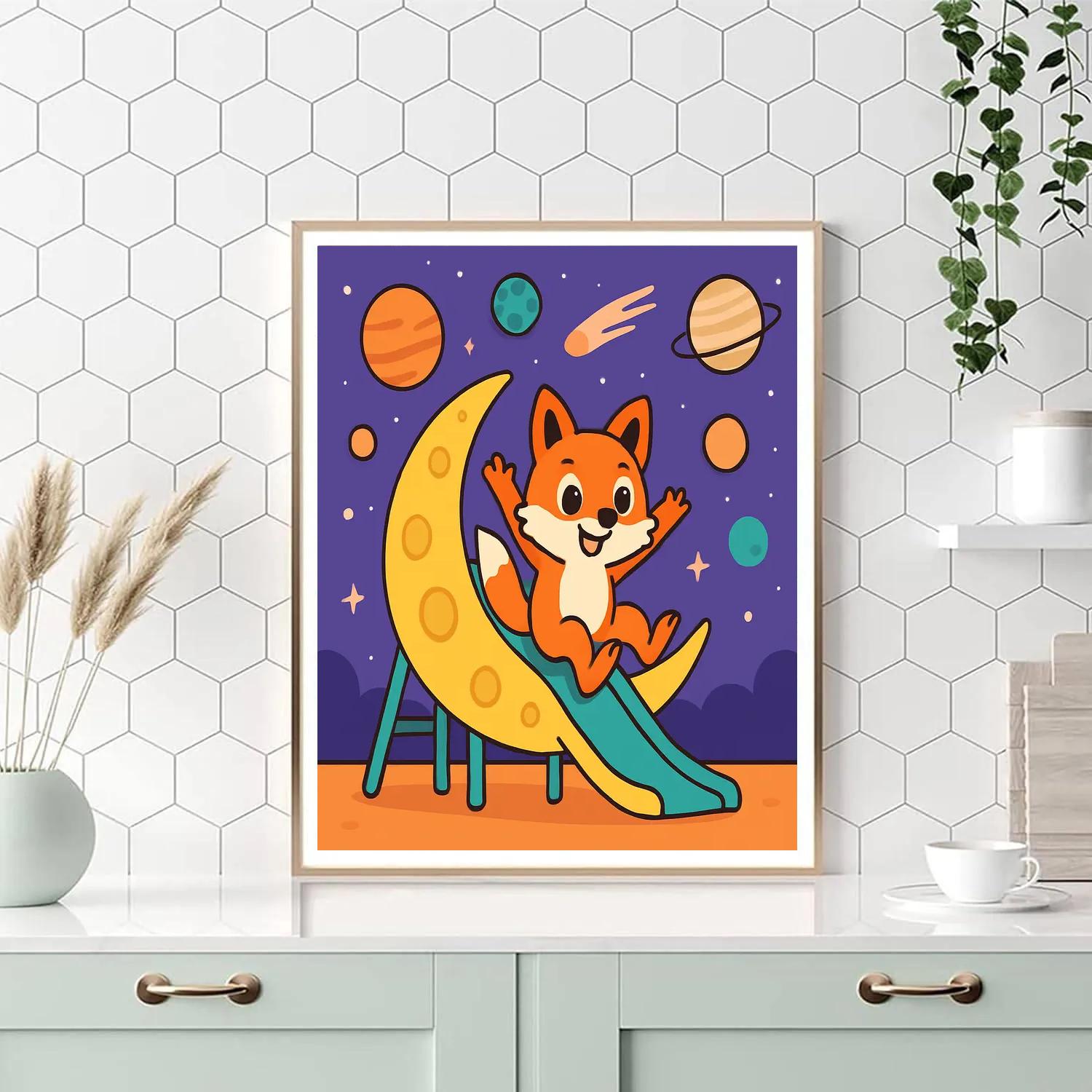 Nebula Playground Fox Paint by numbers art