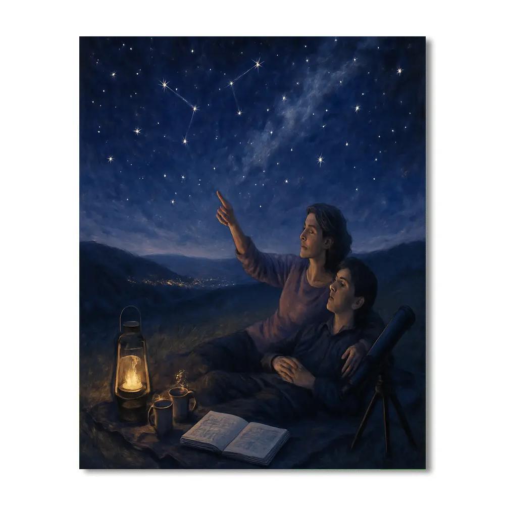 Stargazing Blanket Conversation Paint by numbers art