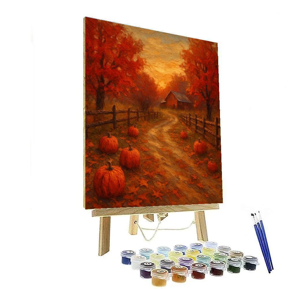 Crimson Harvest Lane Painting by numbers kit
