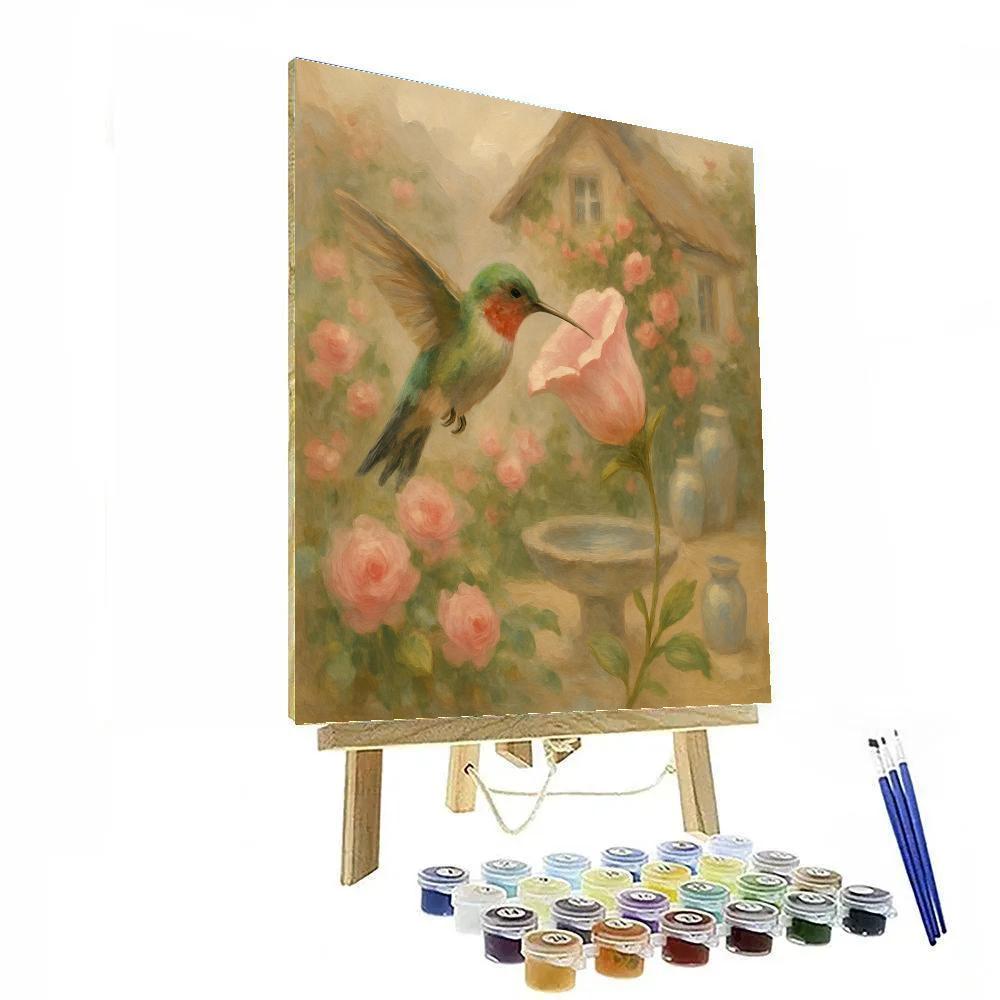 Hummingbird Tea Garden painting number kit