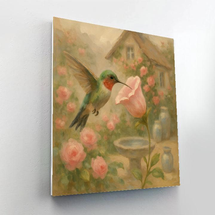 Hummingbird Tea Garden painting number kit